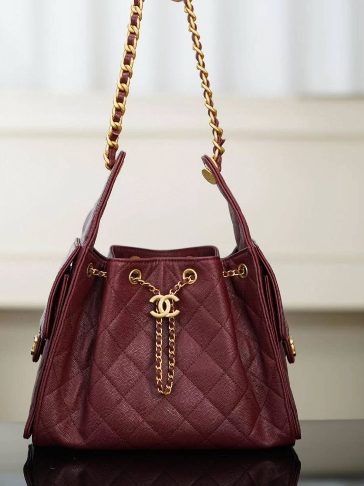Chanel 25 Hobo bag Burgandy - Image 3