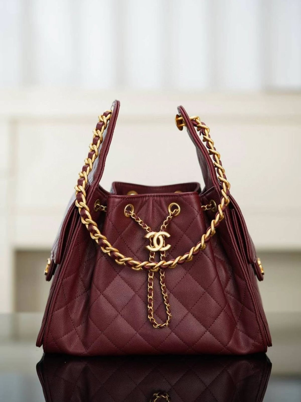 Chanel 25 Hobo bag Burgandy - Image 10