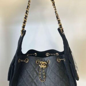 Chanel 25 Hobo bag Black denim
