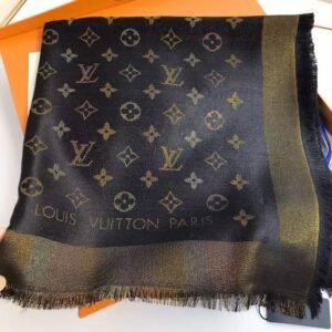 LV Square Black Scarf