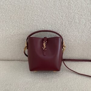 SAINT LAURENT bucket Wine Red