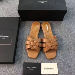 Ysl new slipper brown